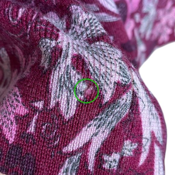 Talbots Sweater Womens L Merino Wool Floral Cottage Romantic Boho Purple Pink - Picture 8 of 11